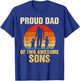 Proud Dad Of Two Awesome Sons Dad of 2 Two Boys Best Father T-Shirt - T-Shirt | Royal