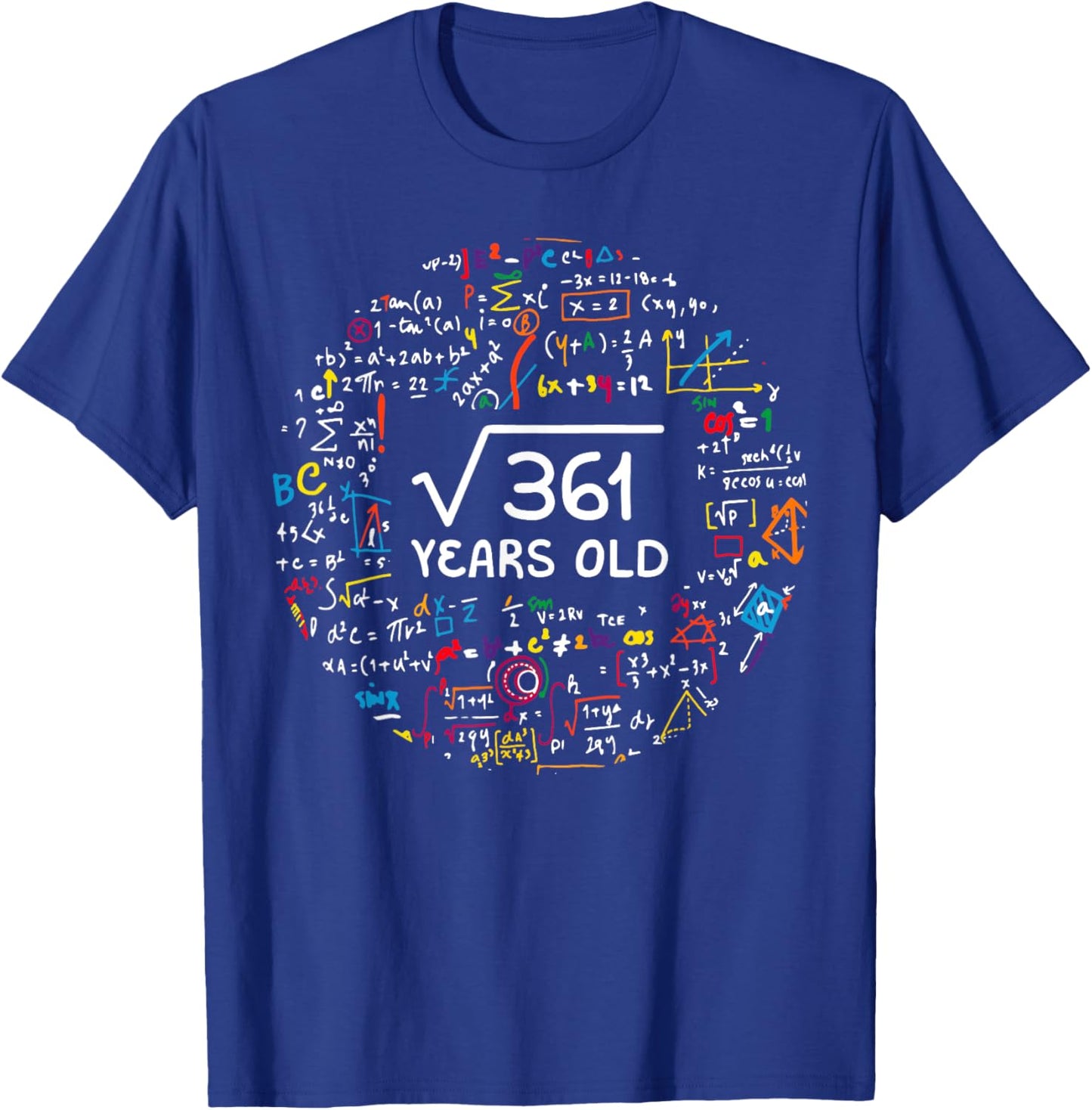 Square Root Of 361 19th Birthday 19 Year Old Gifts Math Bday T-Shirt - T-Shirt | Royal