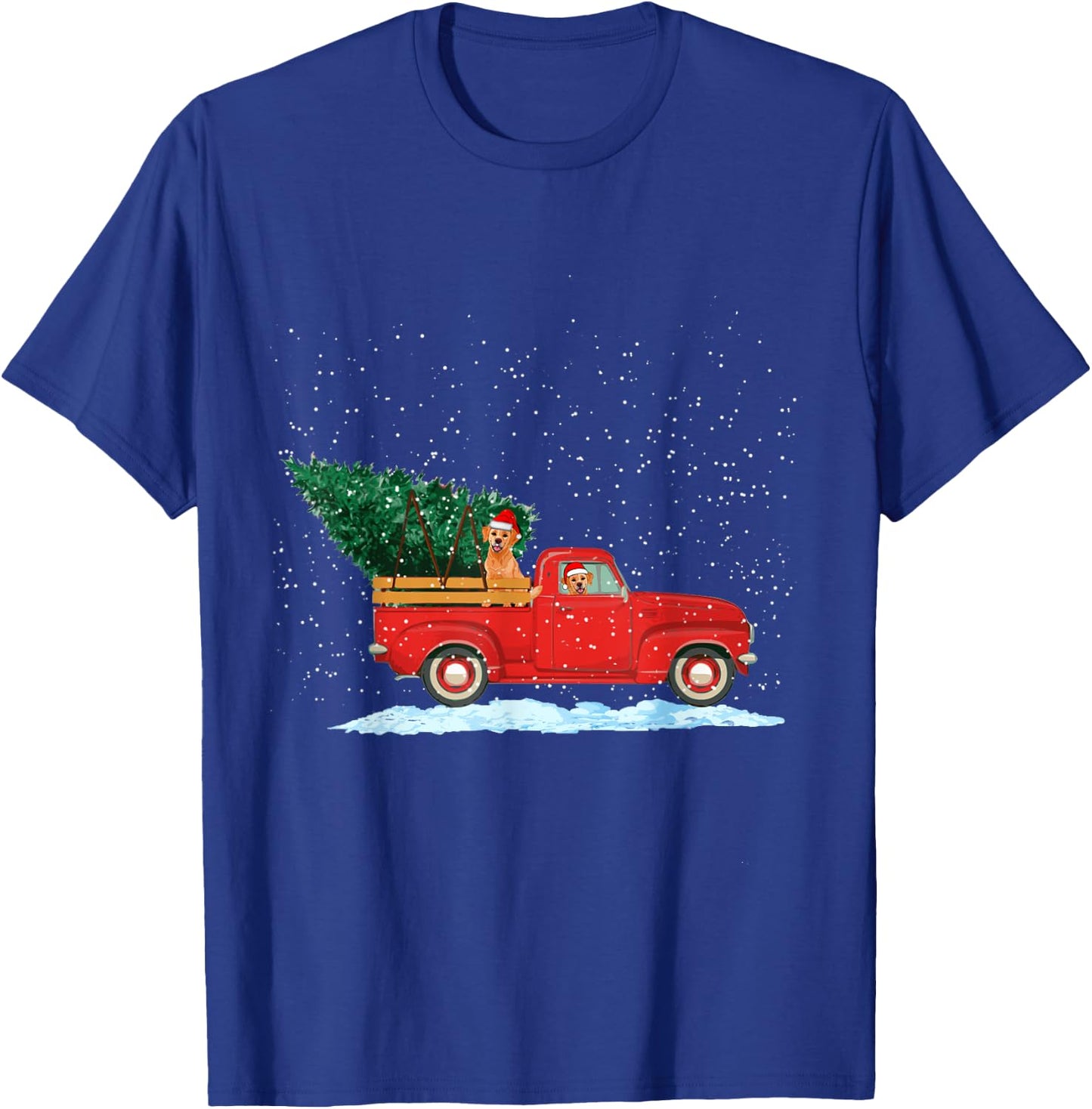 Labrador Retriever Vintage Red Pickup Truck Christmas Tree T-Shirt - T-Shirt | Royal