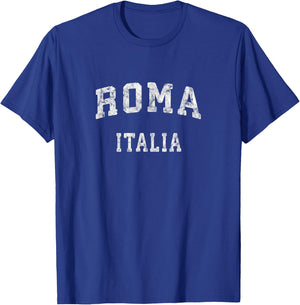 Rome Italy Vintage Roma Italia Sports Design T-Shirt - T-Shirt | Royal
