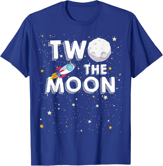 Kids Two The Moon Toddler 2nd Birthday Gift 2 Year Old T-Shirt - T-Shirt | Royal