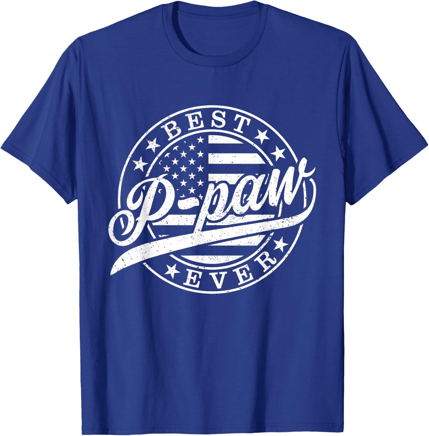 Best P-paw Ever American US Flag Funny Father's Day T-Shirt - T-Shirt | Royal