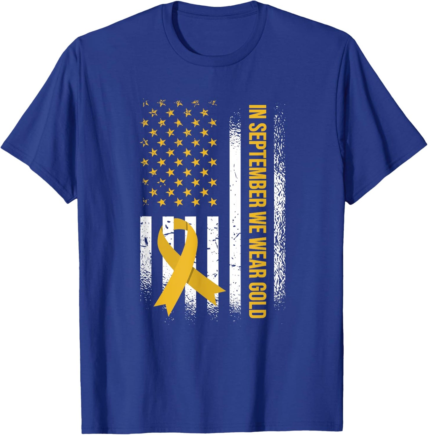 In September We Wear Gold - Childhood Cancer Awareness T-Shirt - T-Shirt | Royal