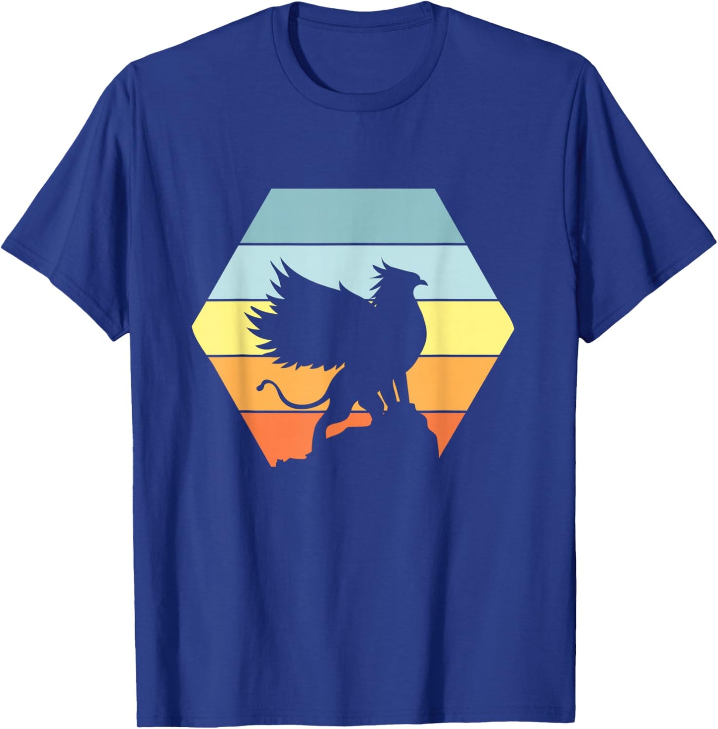Griffin Retro Vintage Sunset Lion Eagle Mythical Creature T-Shirt - T-Shirt | Royal