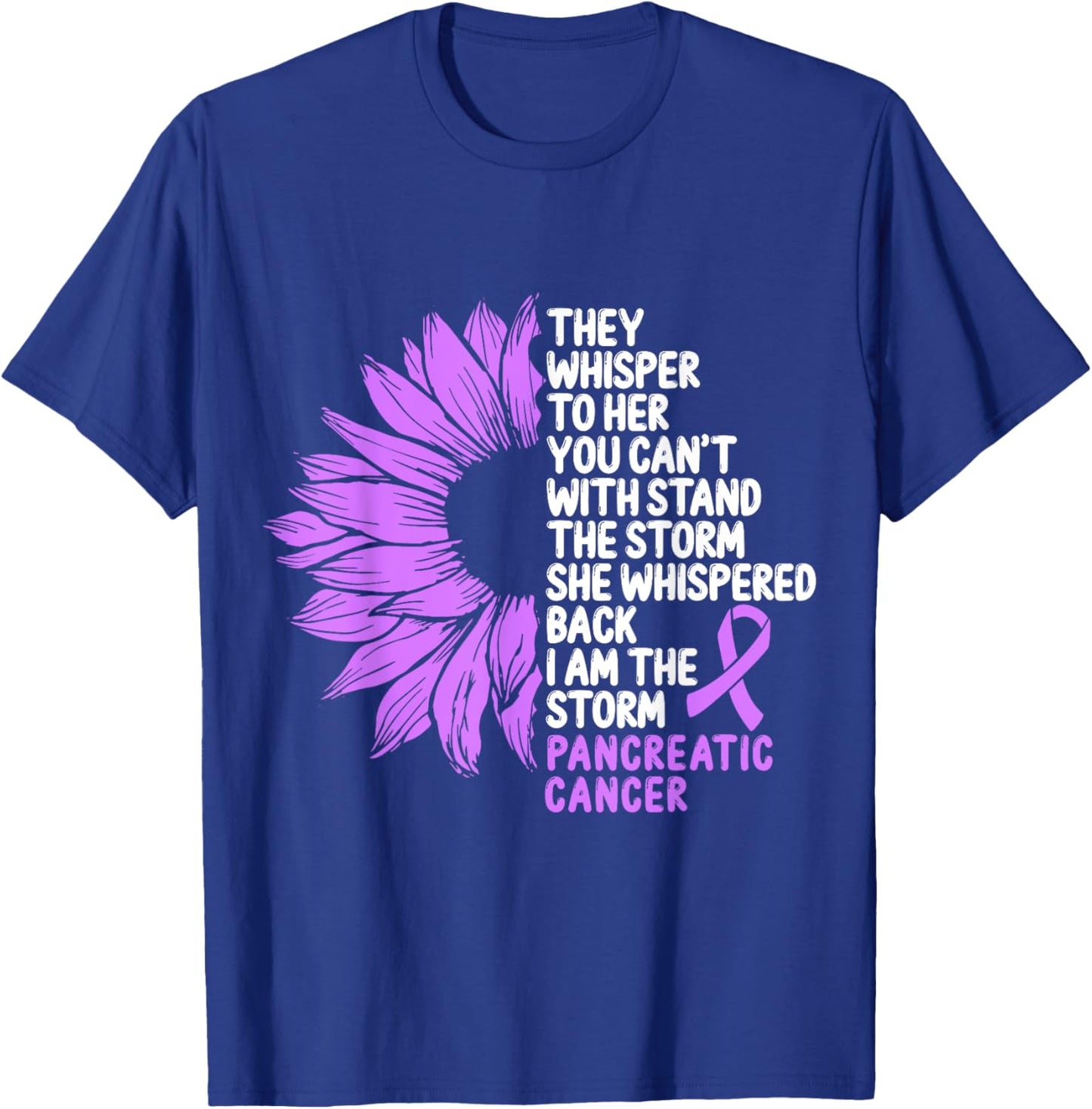 Pancreatic Cancer Awareness Purple Ribbon I am the Storm T-Shirt - T-Shirt | Royal