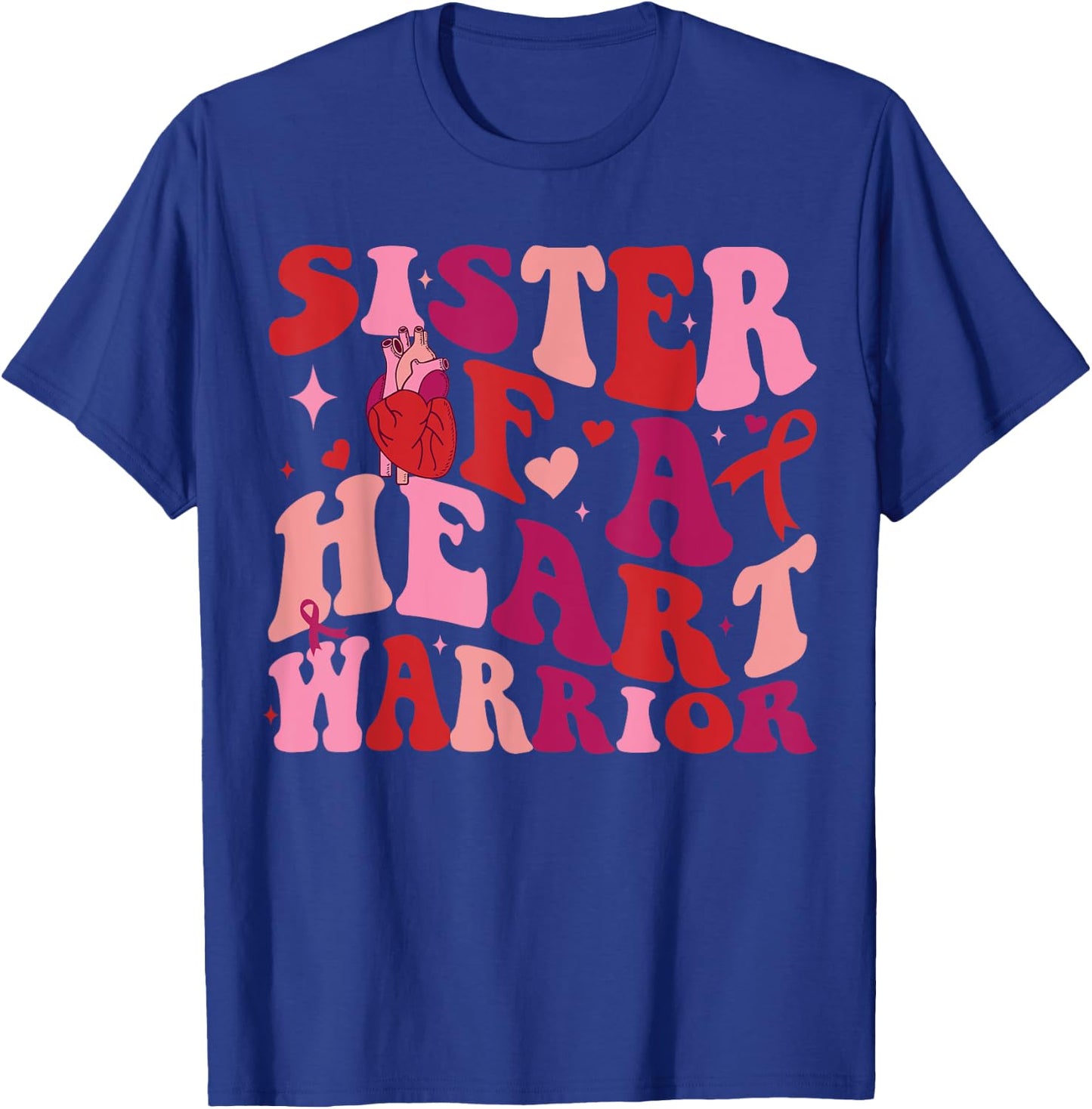 Sister Of A Heart Warrior T-Shirt - T-Shirt | Royal