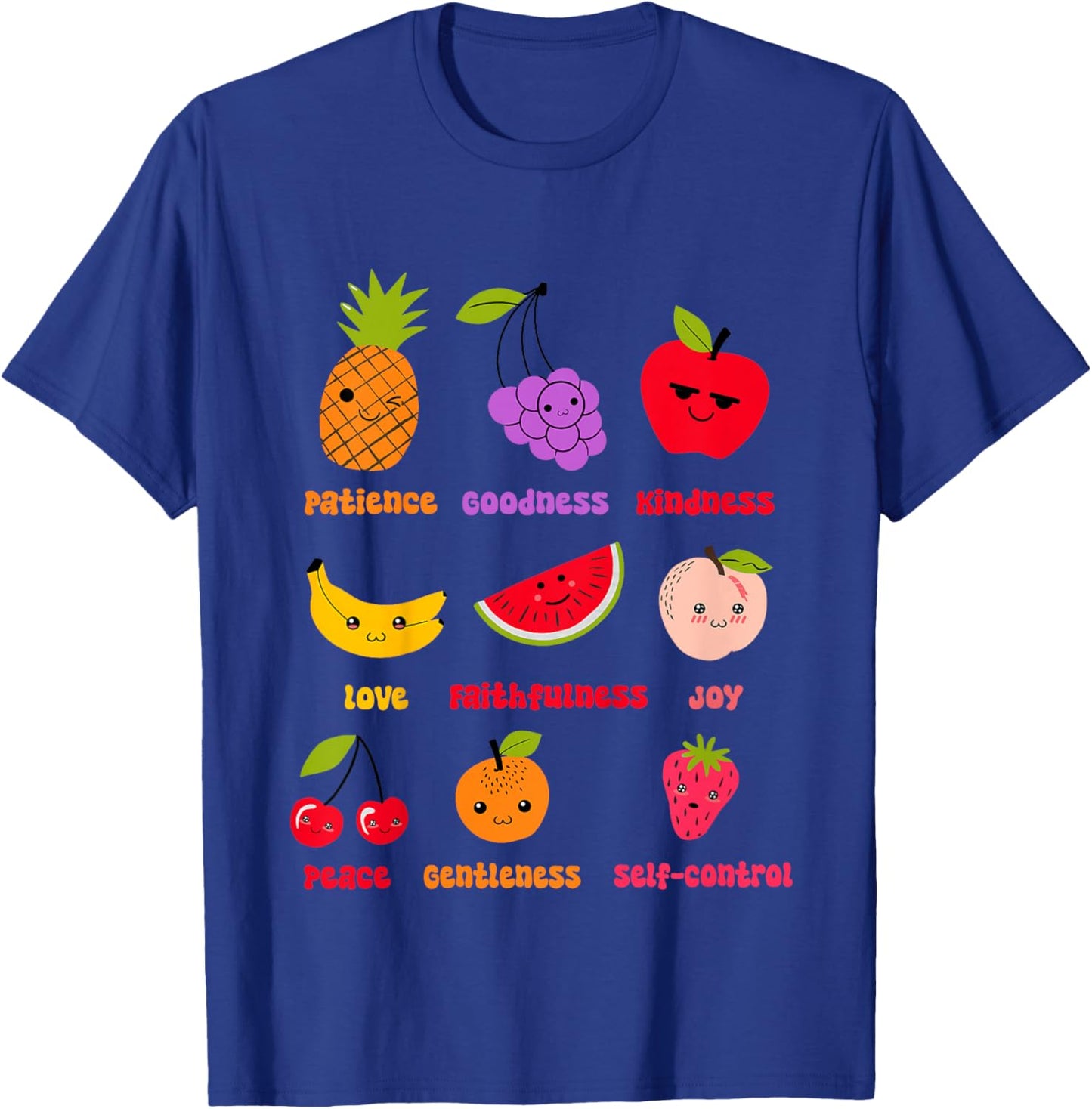 Christian Faith Religious Baby Fruits Fruit Of The Spirit T-Shirt - T-Shirt | Royal