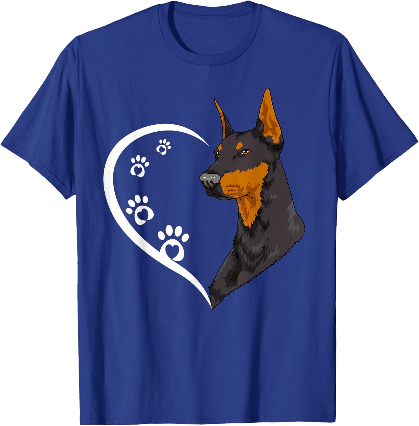 Doberman Pinscher Shirts Girls Kids Heart Cute T-Shirt - T-Shirt | Royal