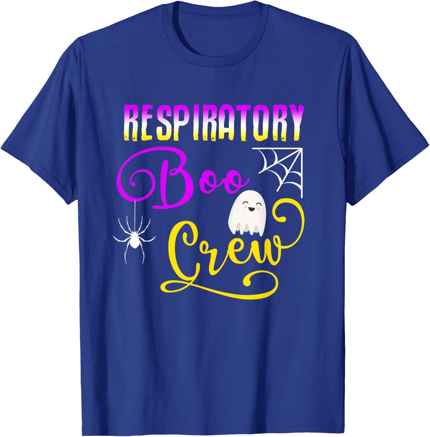 Respiratory Therapist Boo Crew Ghost Spider Halloween T-Shirt - T-Shirt | Royal