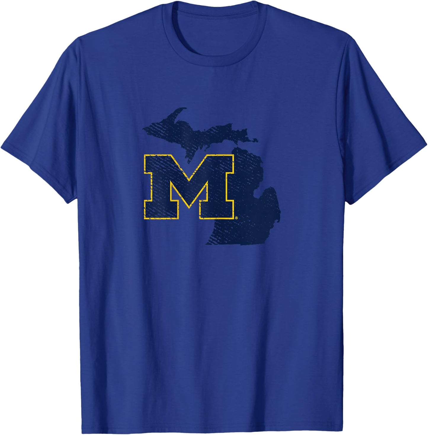 University of Michigan Wolverines U of M State Shape T-Shirt - T-Shirt | Royal