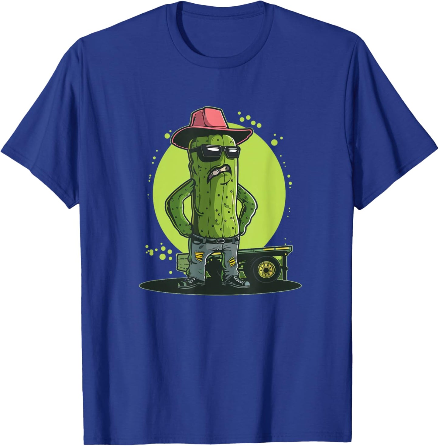 Funny Trucker Pickle with Cowboy Hat Costume T-Shirt - T-Shirt | Royal