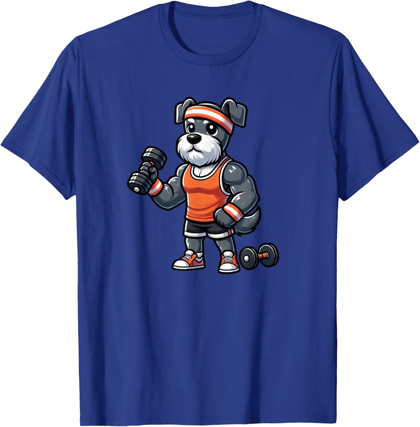 Schnauzer Workout Dog Funny Weightlifting T-Shirt - T-Shirt | Royal