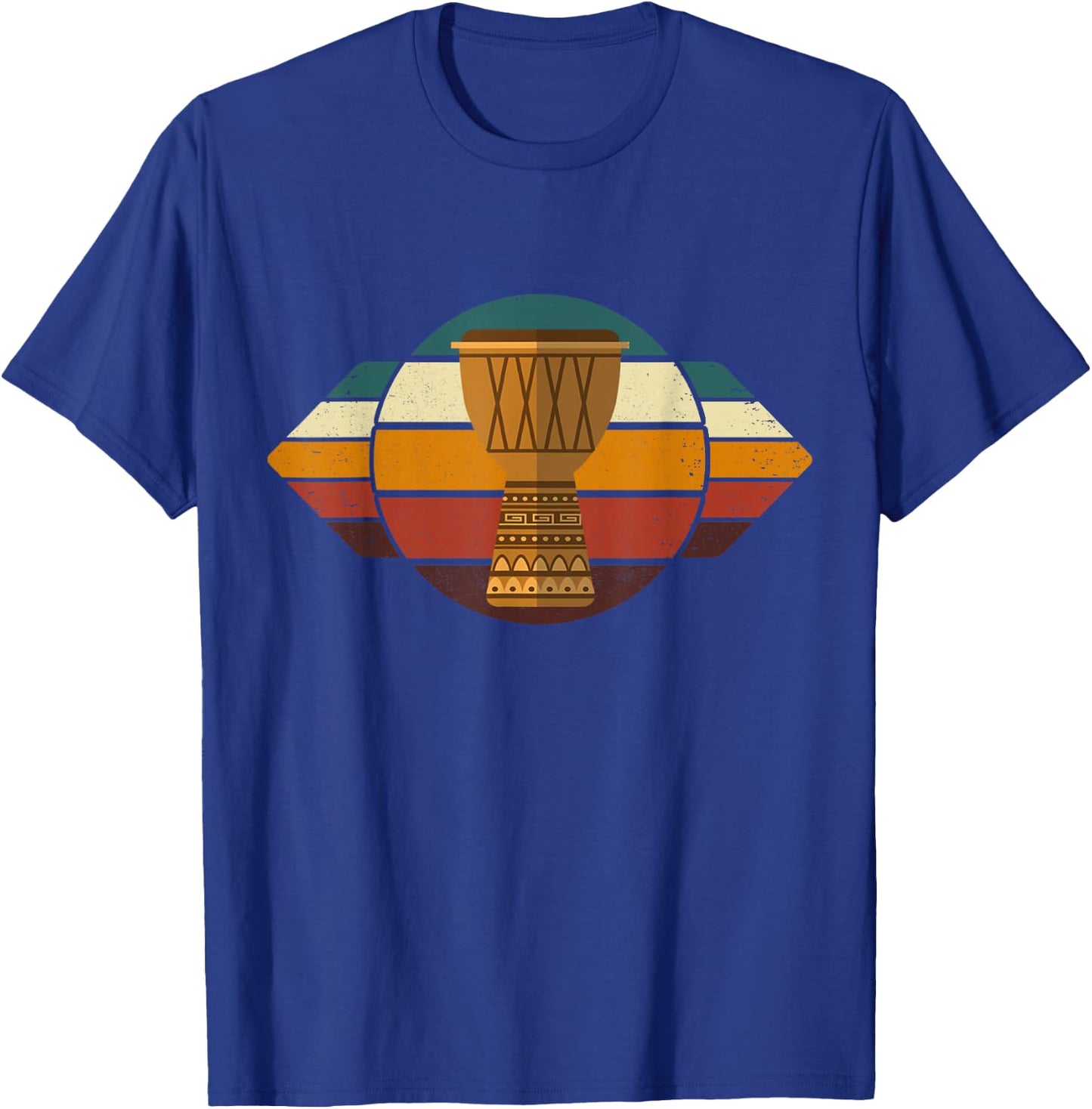 Djembe Vintage Djembe Player Drummer Retro African Drum T-Shirt - T-Shirt | Royal