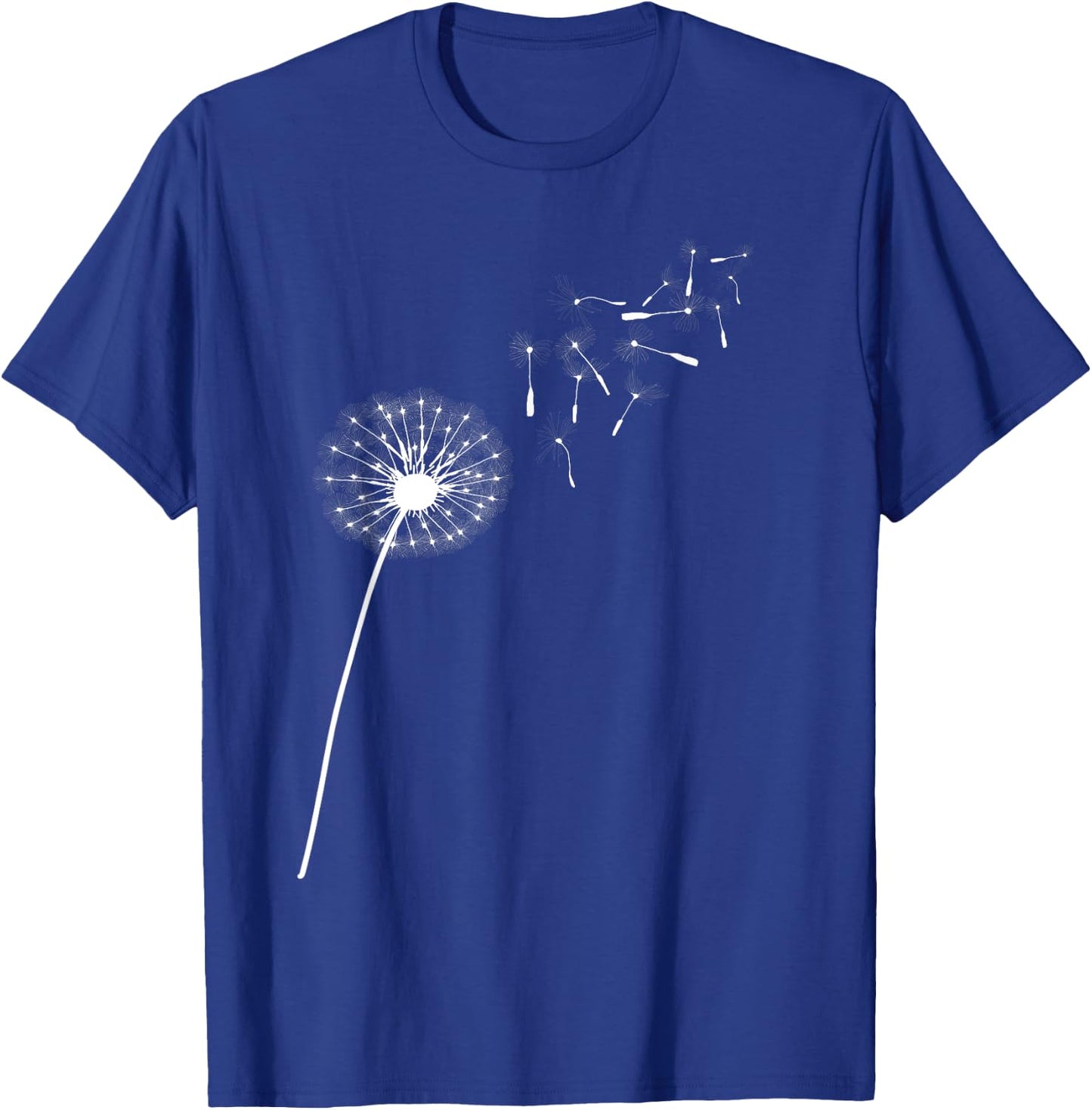 Dandelion Flower Outdoor Blowing In The Wind Plants T-Shirt - T-Shirt | Royal