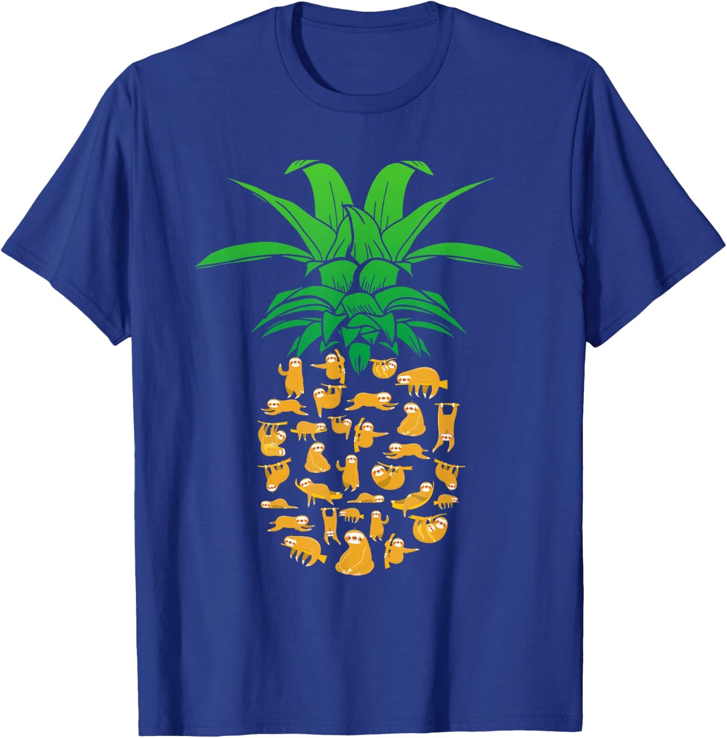 Sloth Pineapple Hawaii Beach Funny Sloth Gifts Women T-Shirt - T-Shirt | Royal