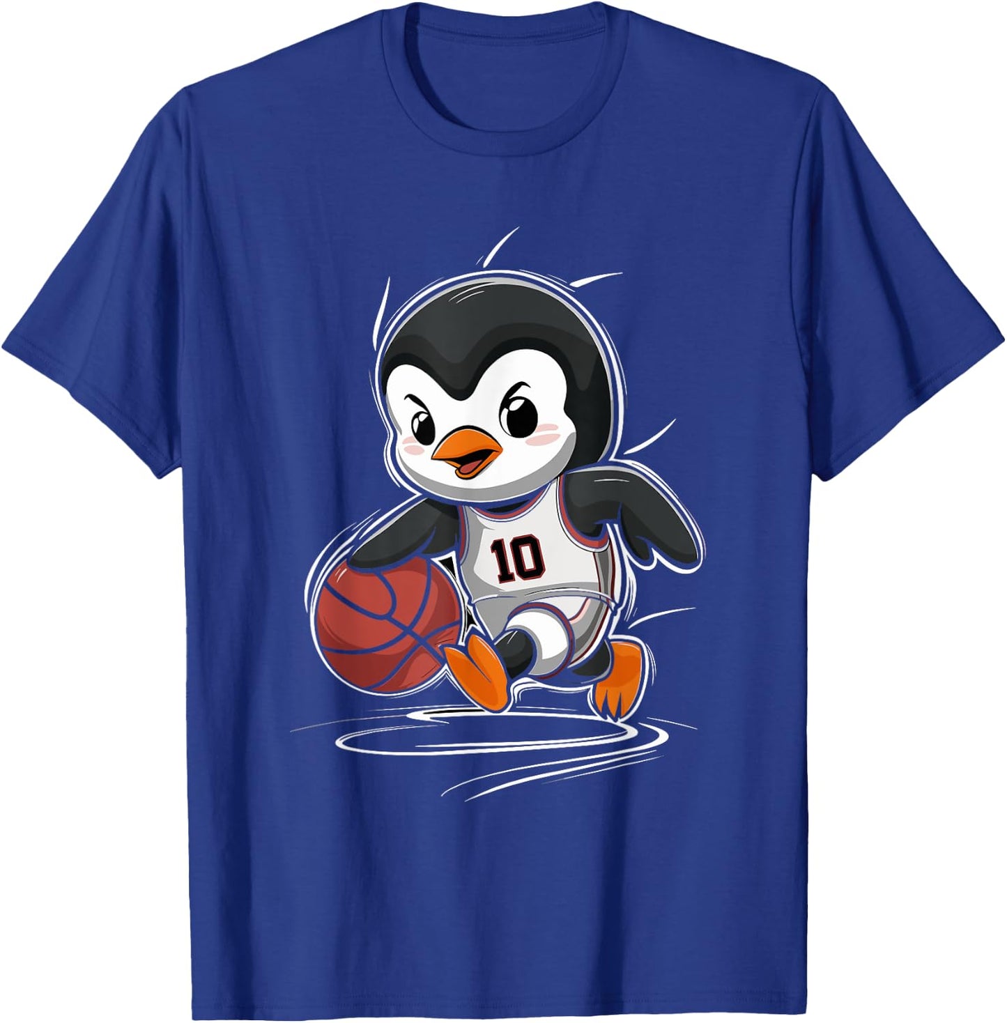Cute Penguin Playing Basketball T-Shirt - T-Shirt | Royal
