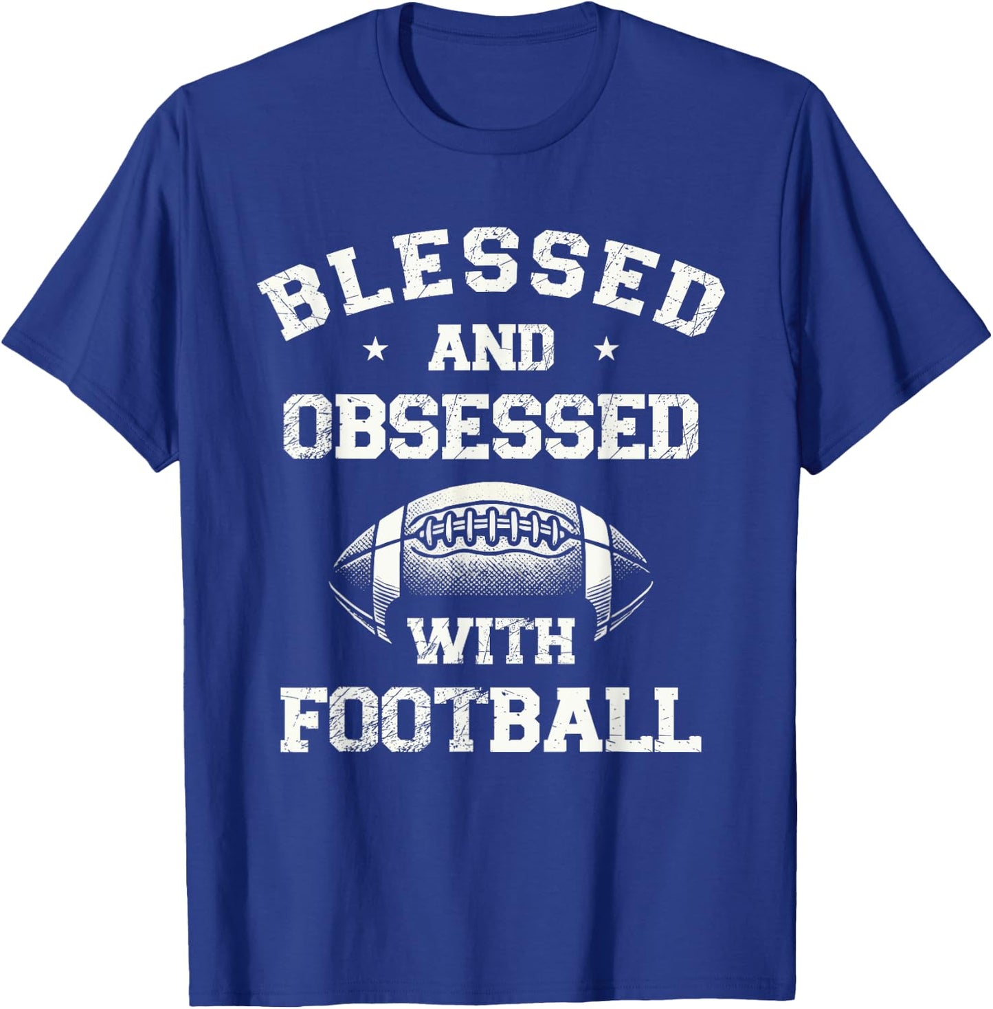 Blessed And Obsessed With Football T-Shirt - T-Shirt | Royal