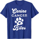 Canine Cancer Bites Pet Cancer Awareness Heart Paw T-Shirt - T-Shirt | Royal
