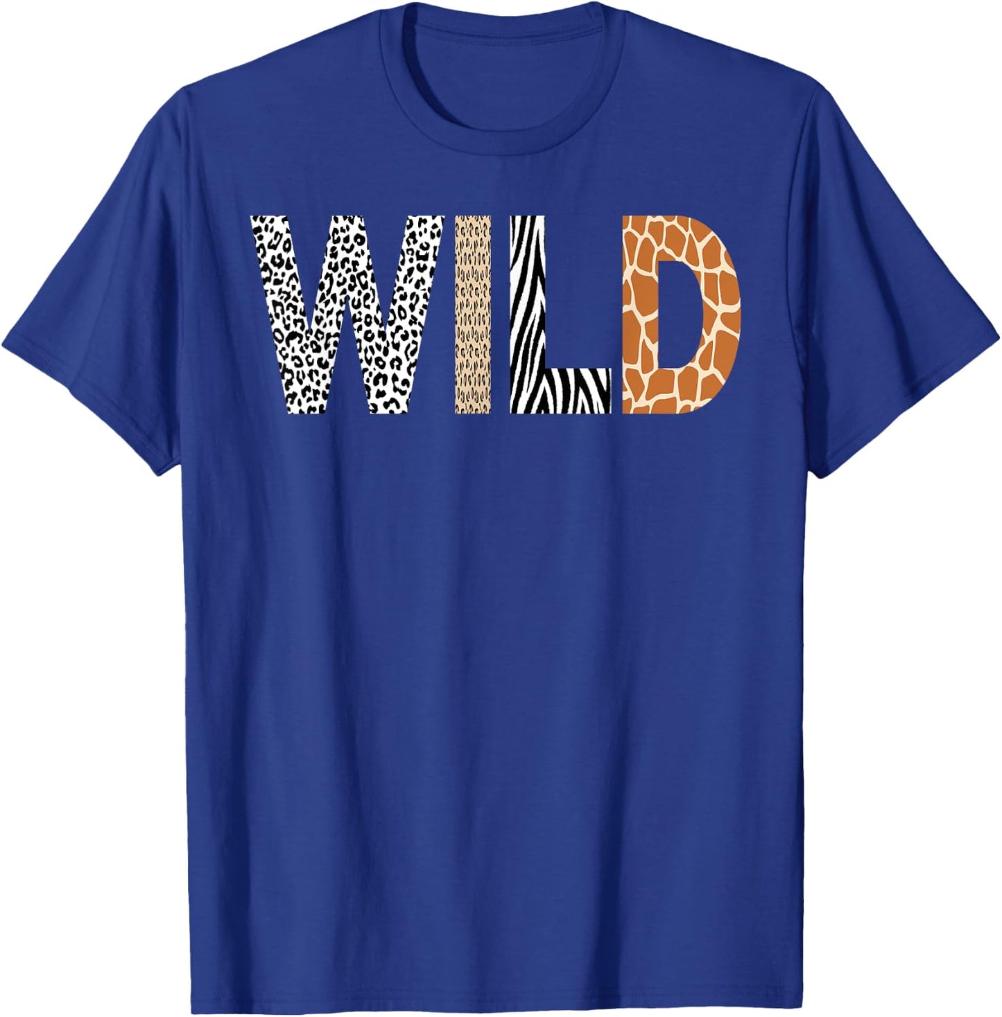 Wild Animal Pattern Giraffe Wolf Leopard Zebra Animal Print T-Shirt - T-Shirt | Royal