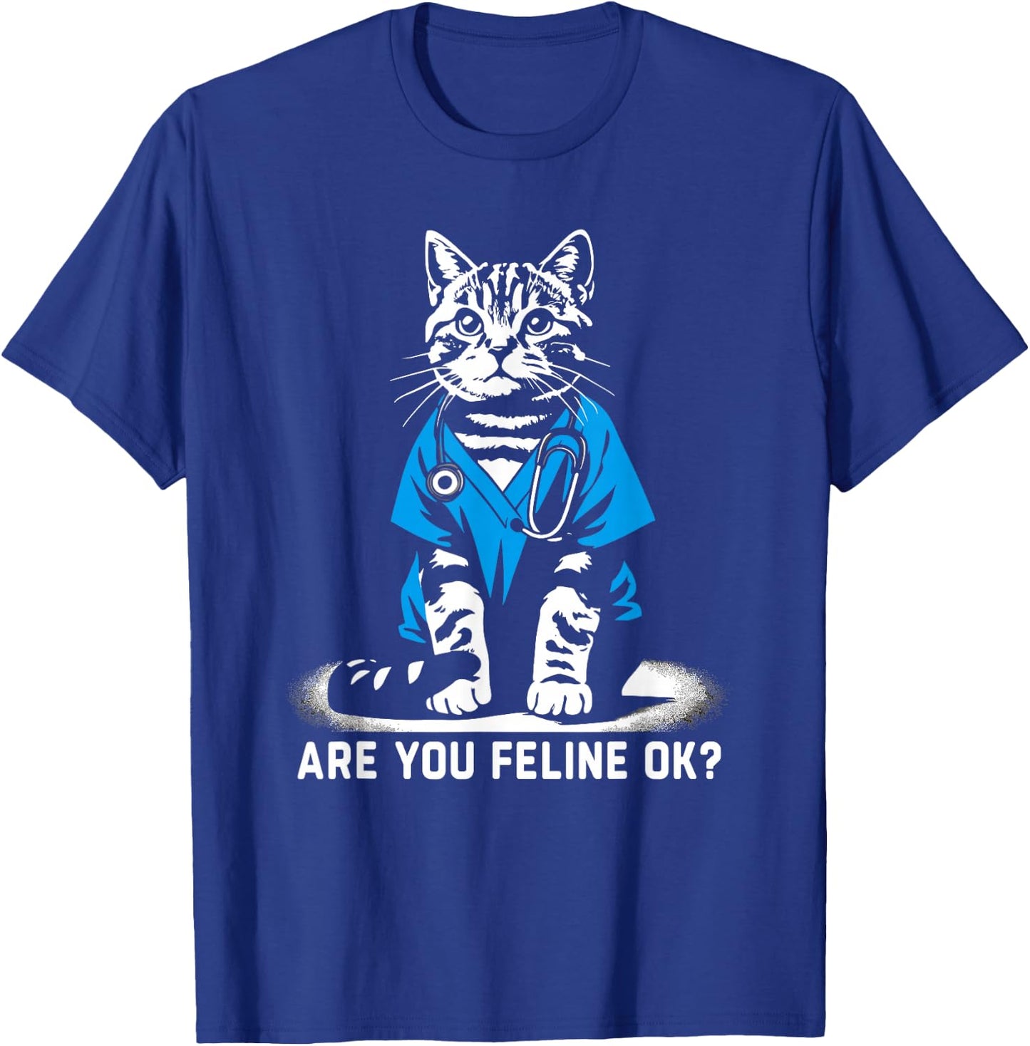 Retro Cat Nurse Gifts Nurse Week Gifts Men Women Funny Nurse T-Shirt - T-Shirt | Royal