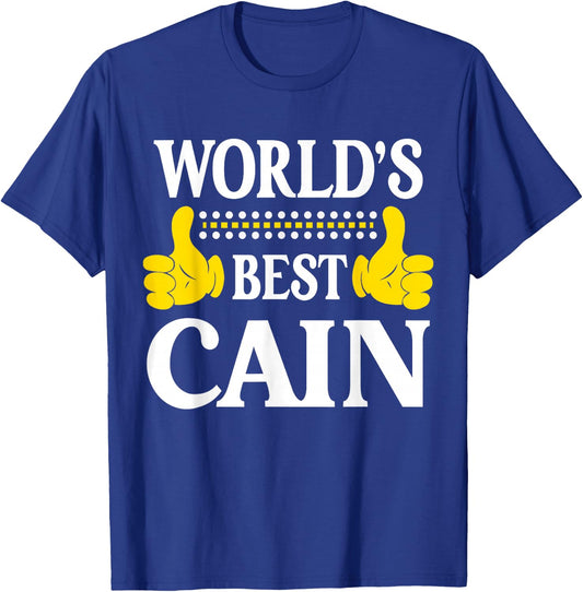 Cain Surname Funny Team Family Last Name World's Best Cain T-Shirt - T-Shirt | Royal