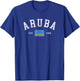 Vintage Aruba Flag Cruise Vacation Souvenir T-Shirt - T-Shirt | Royal