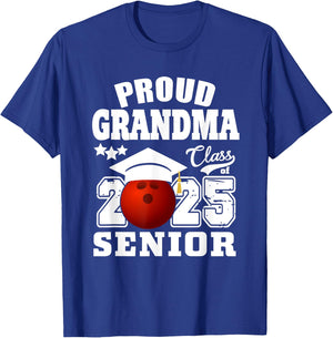 Senior 2025 Proud Grandma of a Class Of 2025 Senior Bowling T-Shirt - T-Shirt | Royal