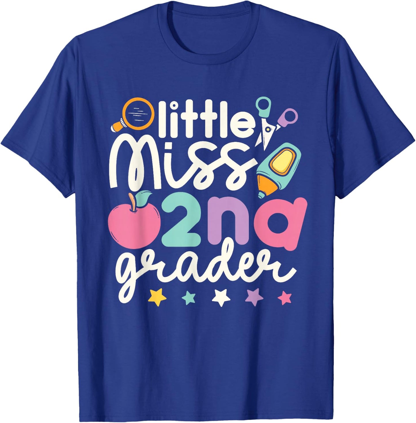 Little Miss 2nd Grade First Day of Second Grade Cute Girls T-Shirt - T-Shirt | Royal