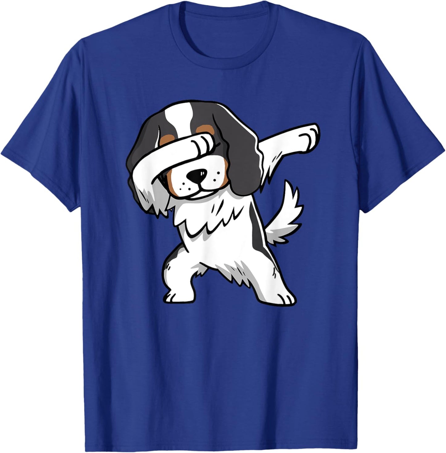 Tricolor Cavalier King Charles Spaniel Dog Dabbing T-Shirt - T-Shirt | Royal