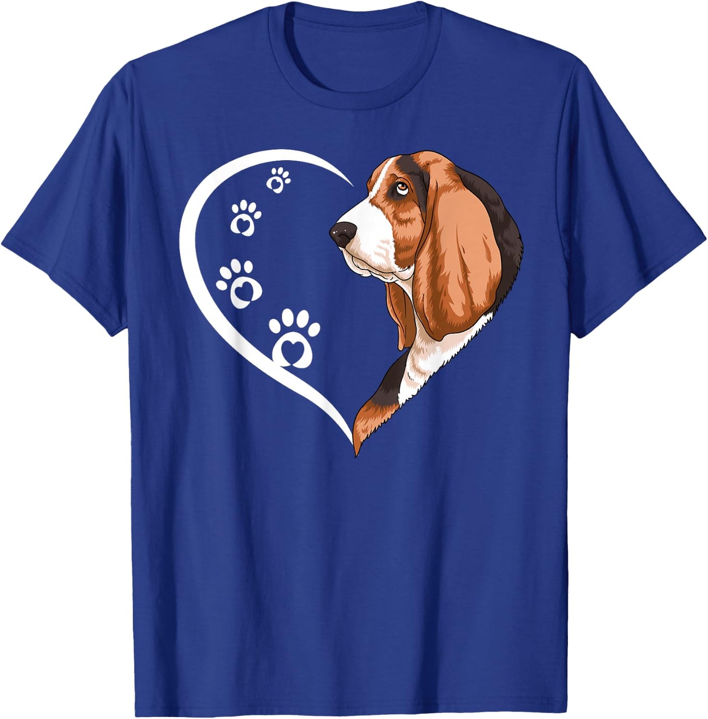 Bassett Hound Shirts Girls Kids Heart Cute T-Shirt - T-Shirt | Royal
