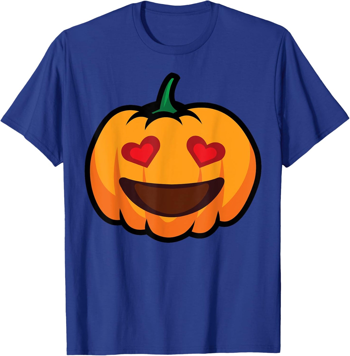 Pumpkin Big Smile & Love Eyes Funny Halloween Costume T-Shirt - T-Shirt | Royal