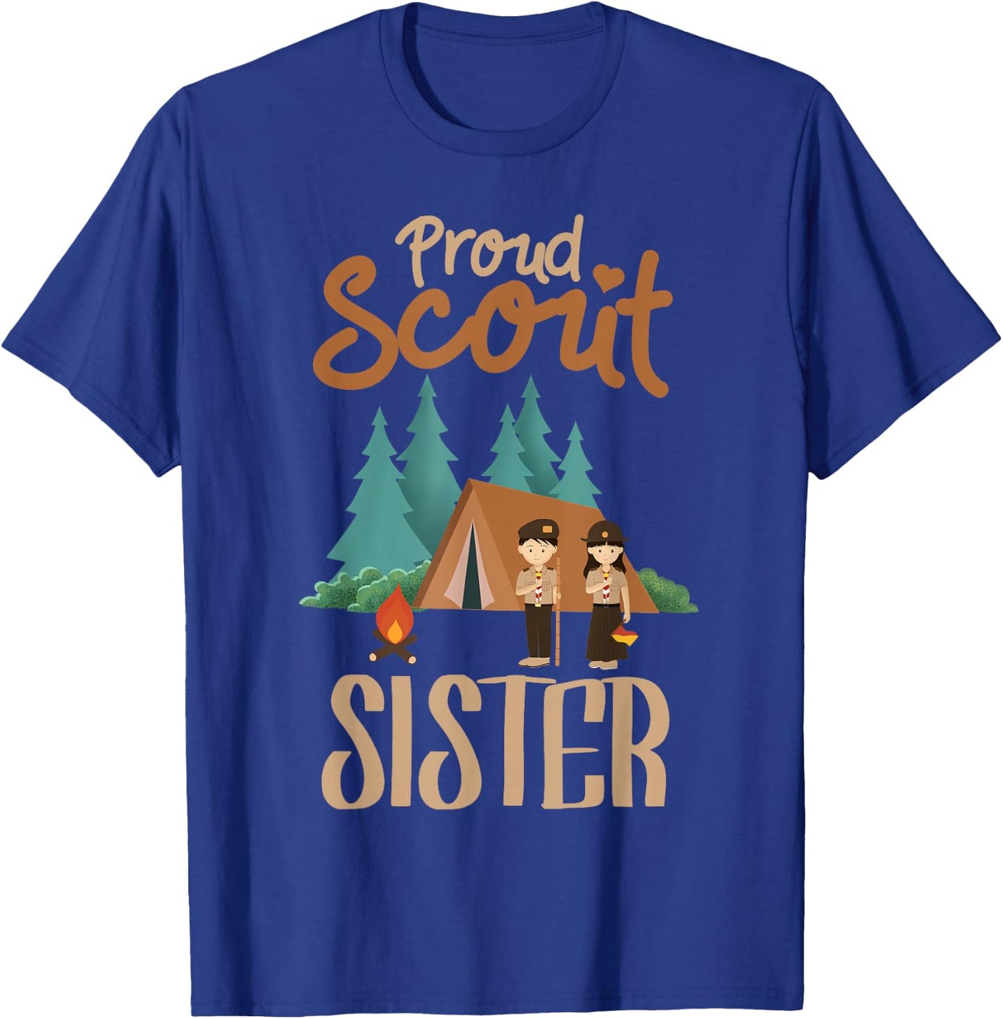 Proud Scout Sister Camping Scout Scouting Leader Adventure T-Shirt - T-Shirt | Royal
