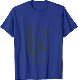 Unhappy Hour Every Day Open To Close Sadderday T-Shirt - T-Shirt | Royal