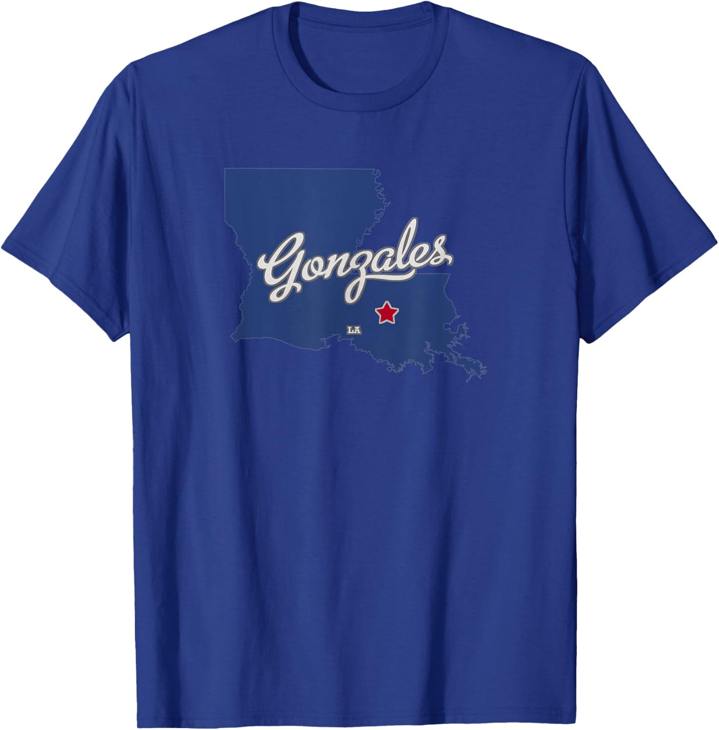 Gonzales Louisiana LA Map T-Shirt - T-Shirt | Royal
