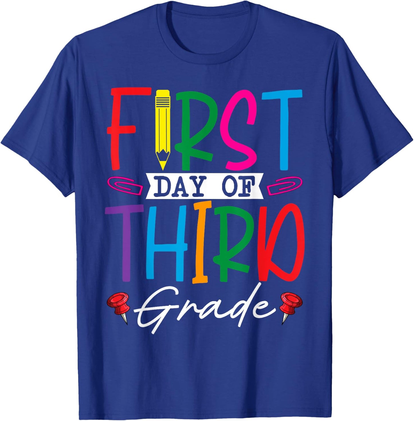 Retro First Day Of Third Grade Team Students Back To School T-Shirt - T-Shirt | Royal
