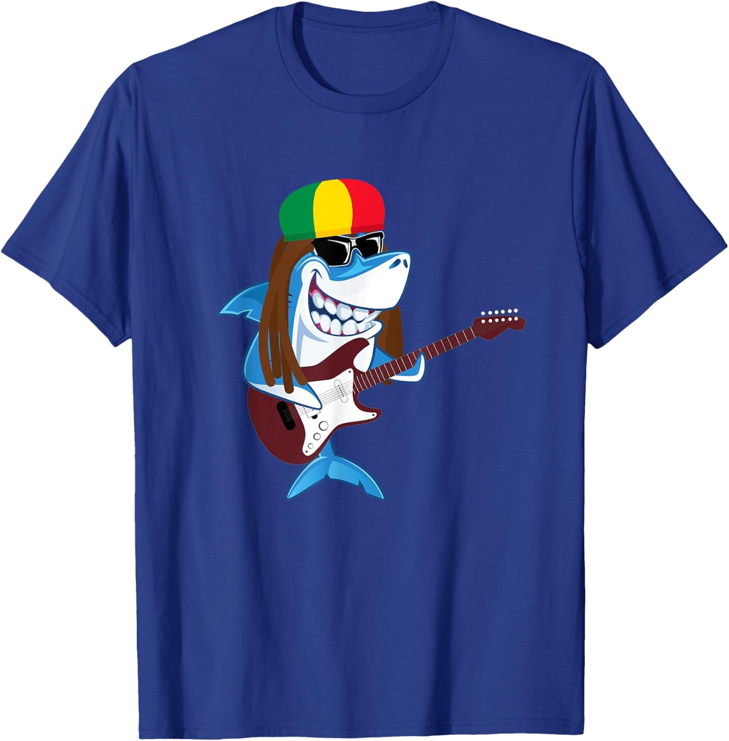 Rastafarian Shark Cut Reggae Jamaican Shark T-Shirt - T-Shirt | Royal