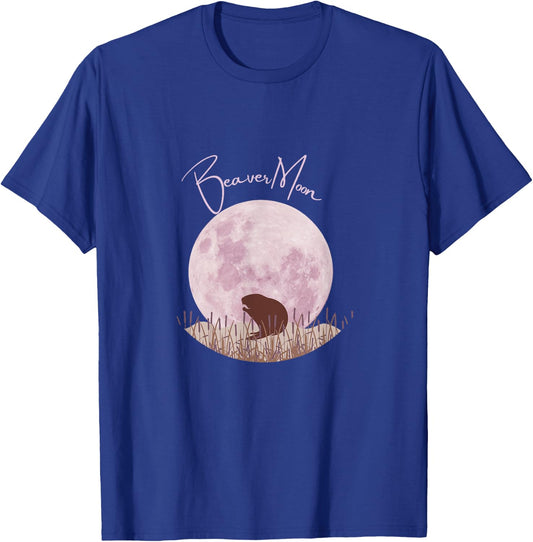Full Beaver Moon Calendar 2025 Tops, Clothing & Accessories T-Shirt - T-Shirt | Royal