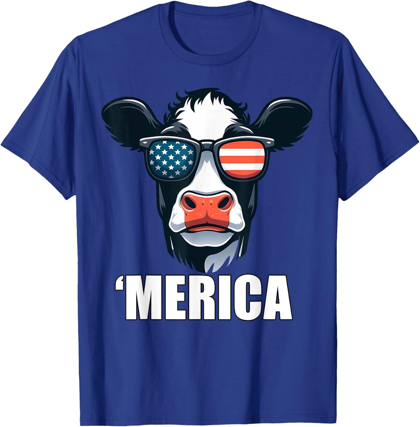 Merica Dairy Cow Funny American Patriotic USA 4th of July Kids Men T-Shirt - T-Shirt | Royal