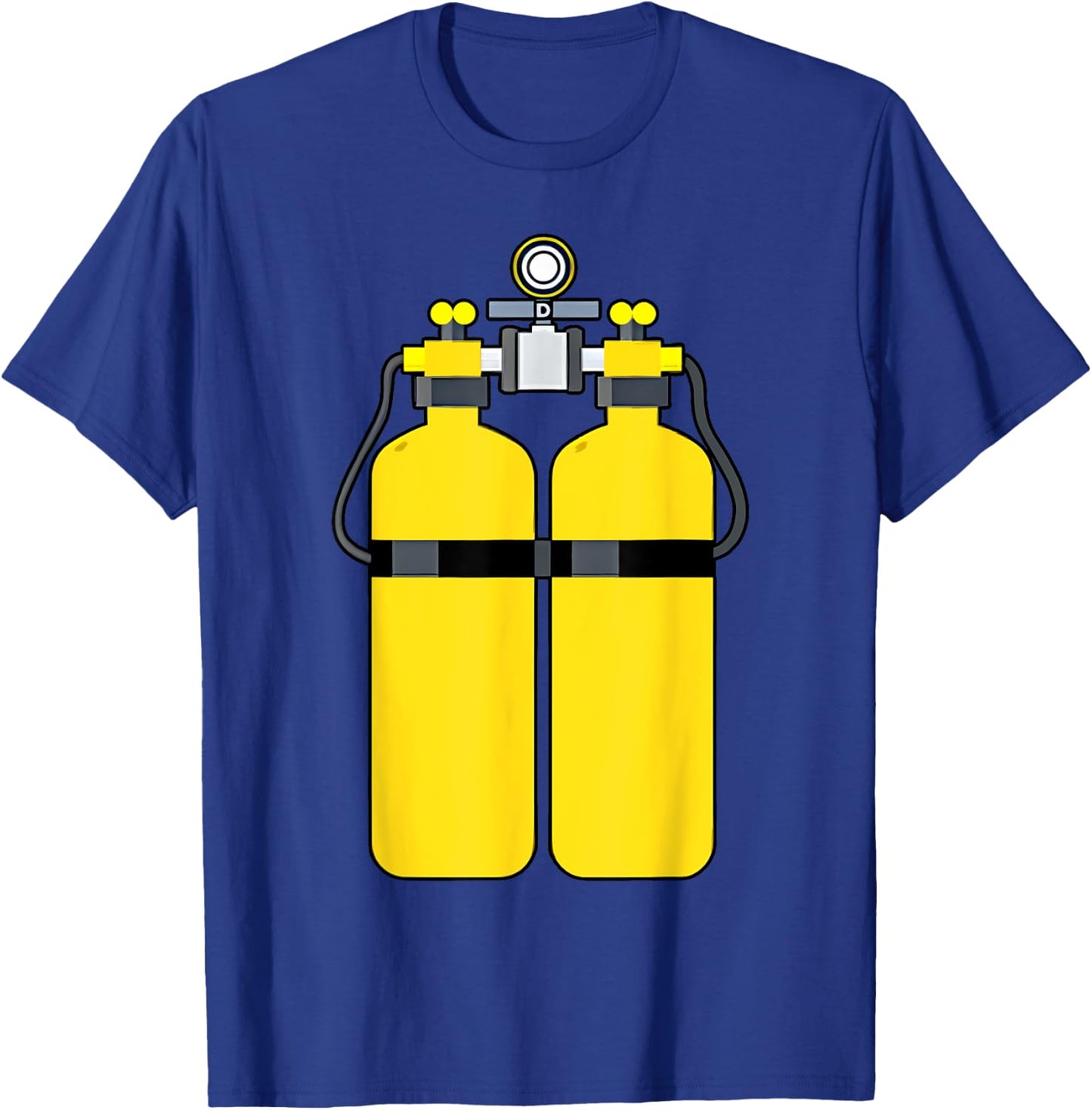Funny Scuba Tank Backprint Halloween Costumes Scuba Diver T-Shirt - T-Shirt | Royal