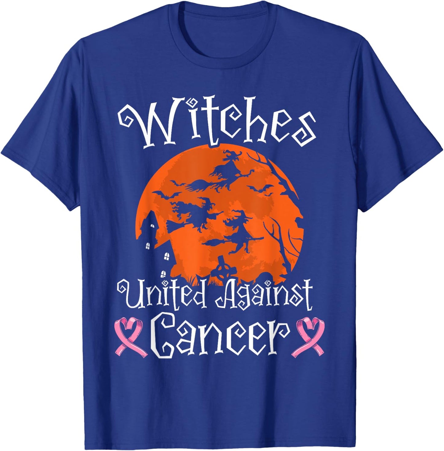 Witches United Against Cancer Breast Cancer Halloween T-Shirt - T-Shirt | Royal