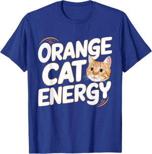 Orange Cat Energy Men Women Kids T-Shirt - T-Shirt | Royal