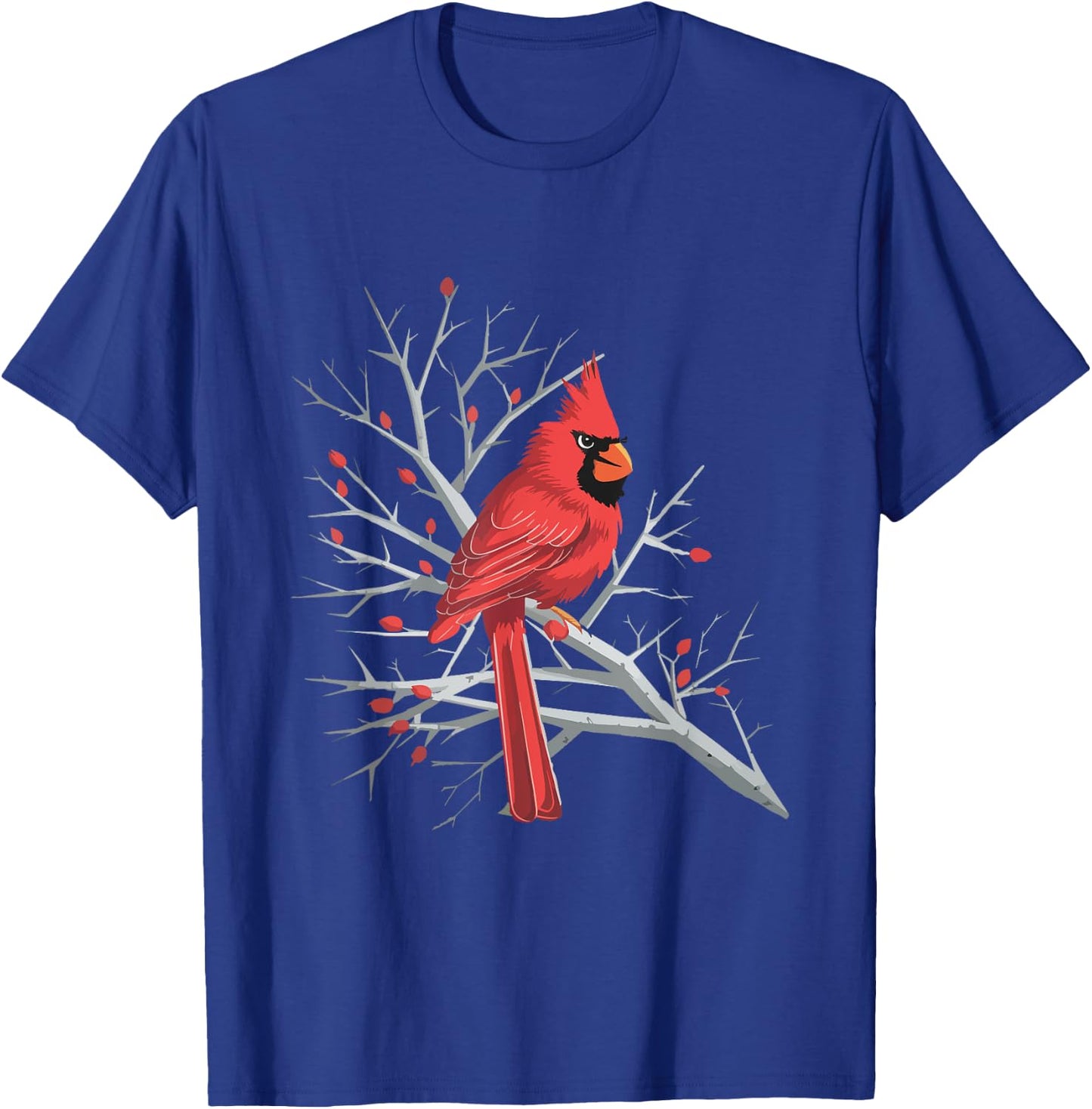 Winter's Watch Red Cardinal Birdwatching Bird Lover Cute T-Shirt - T-Shirt | Royal