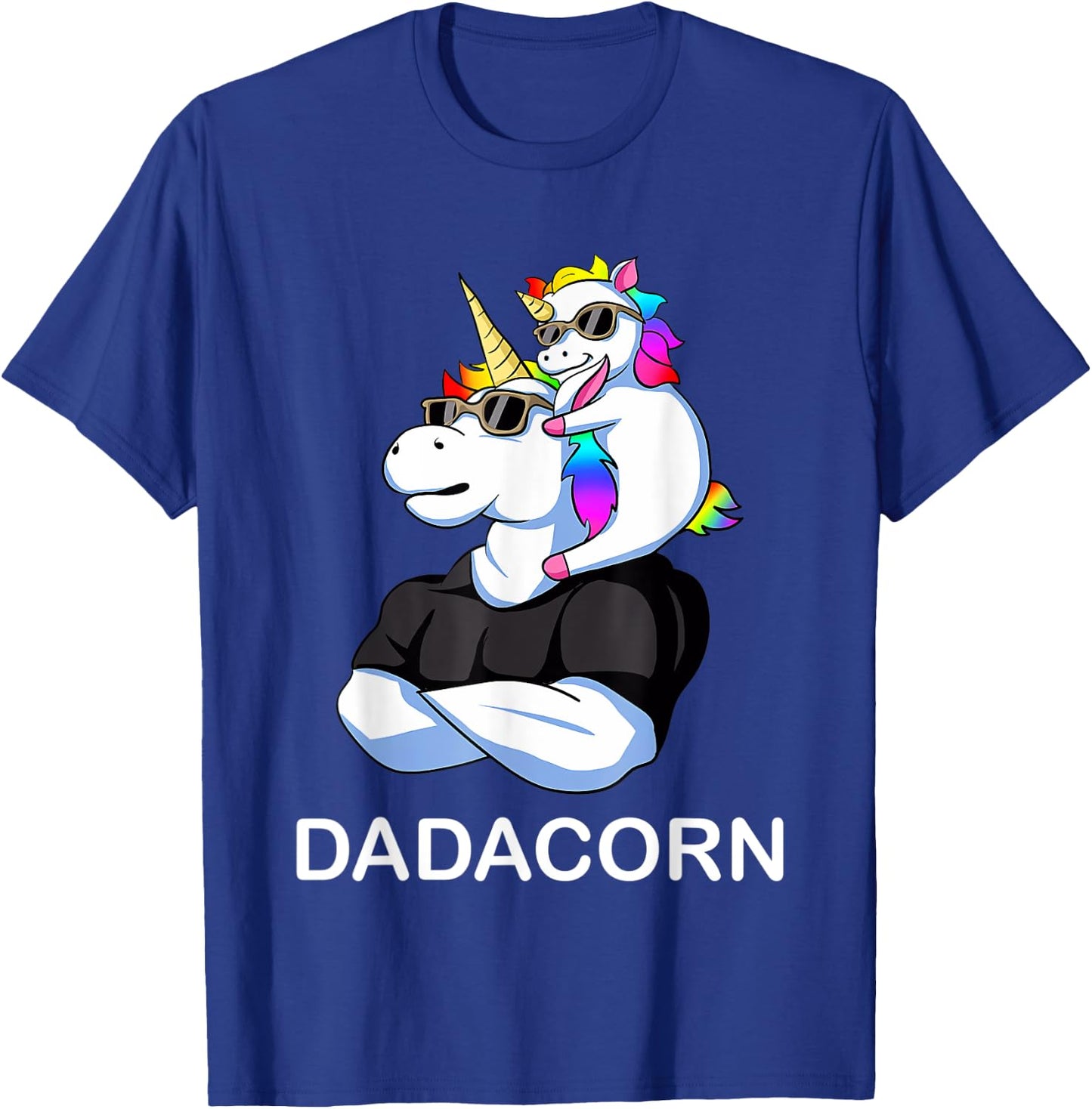 Fathers Day Gift Unicorn Dad Shirt Funny Dadacorn Men T-Shirt - T-Shirt | Royal