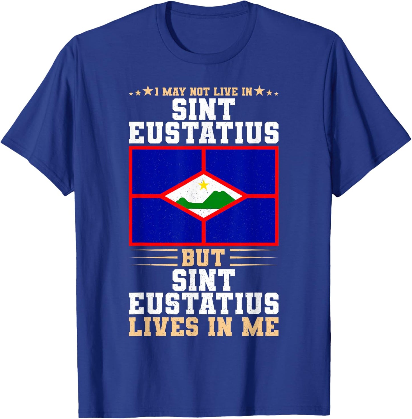 Statia Flag for proud Patriots Sint Eustatius , Small, Black T-Shirt - T-Shirt | Royal