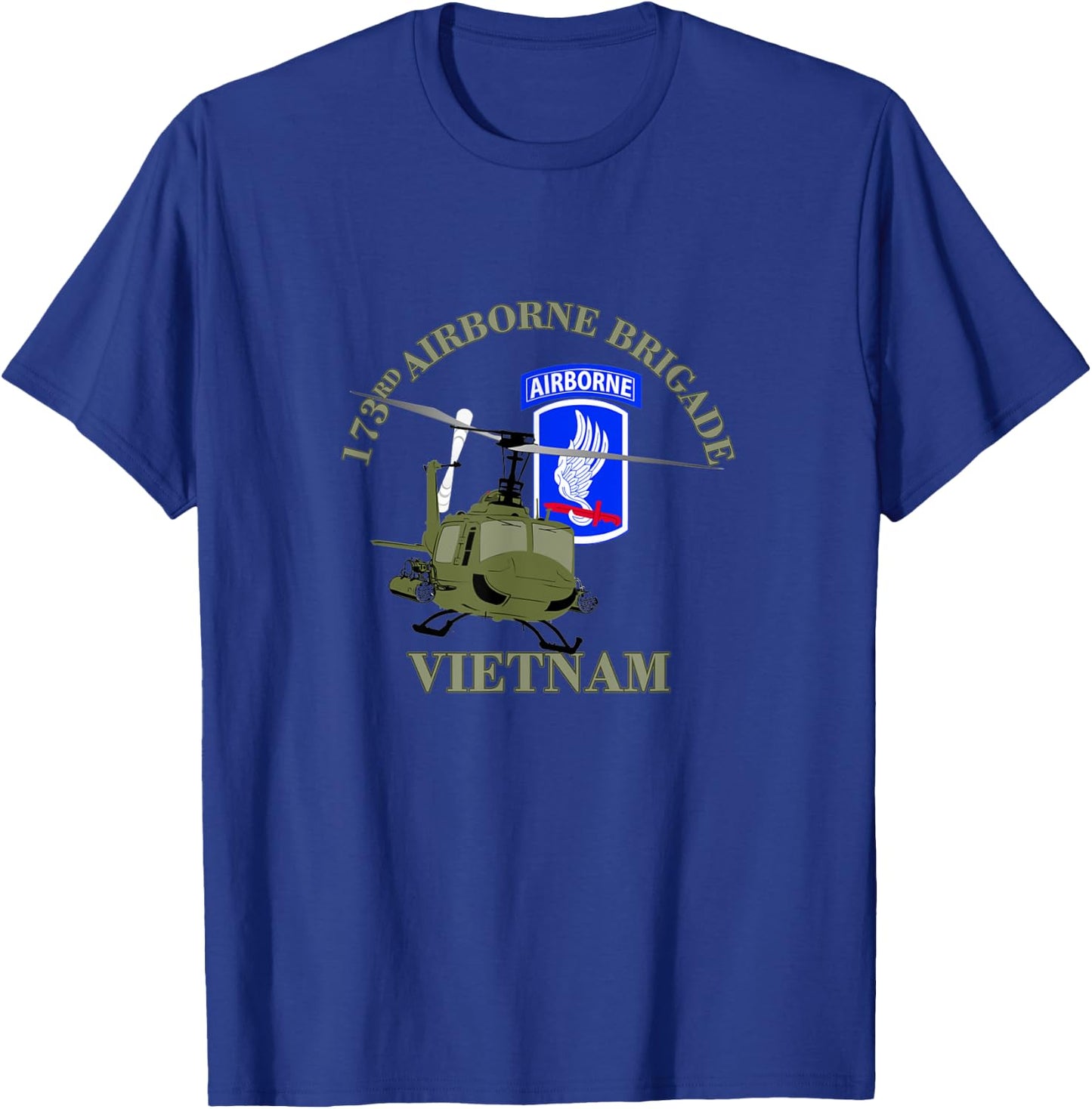 173rd Airborne Brigade Vietnam UH-1 Gunship Veterans Day T-Shirt - T-Shirt | Royal