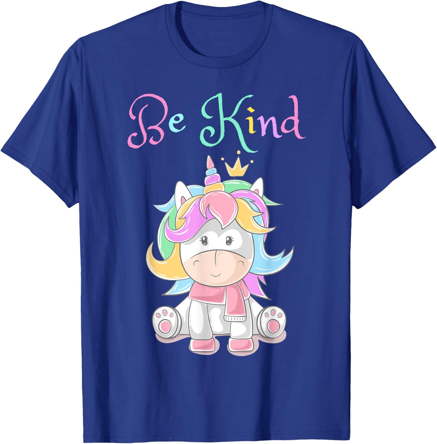 Be Kind Unicorn Shirt for Girls, Rainbow Unicorn Be Kind T-Shirt - T-Shirt | Royal