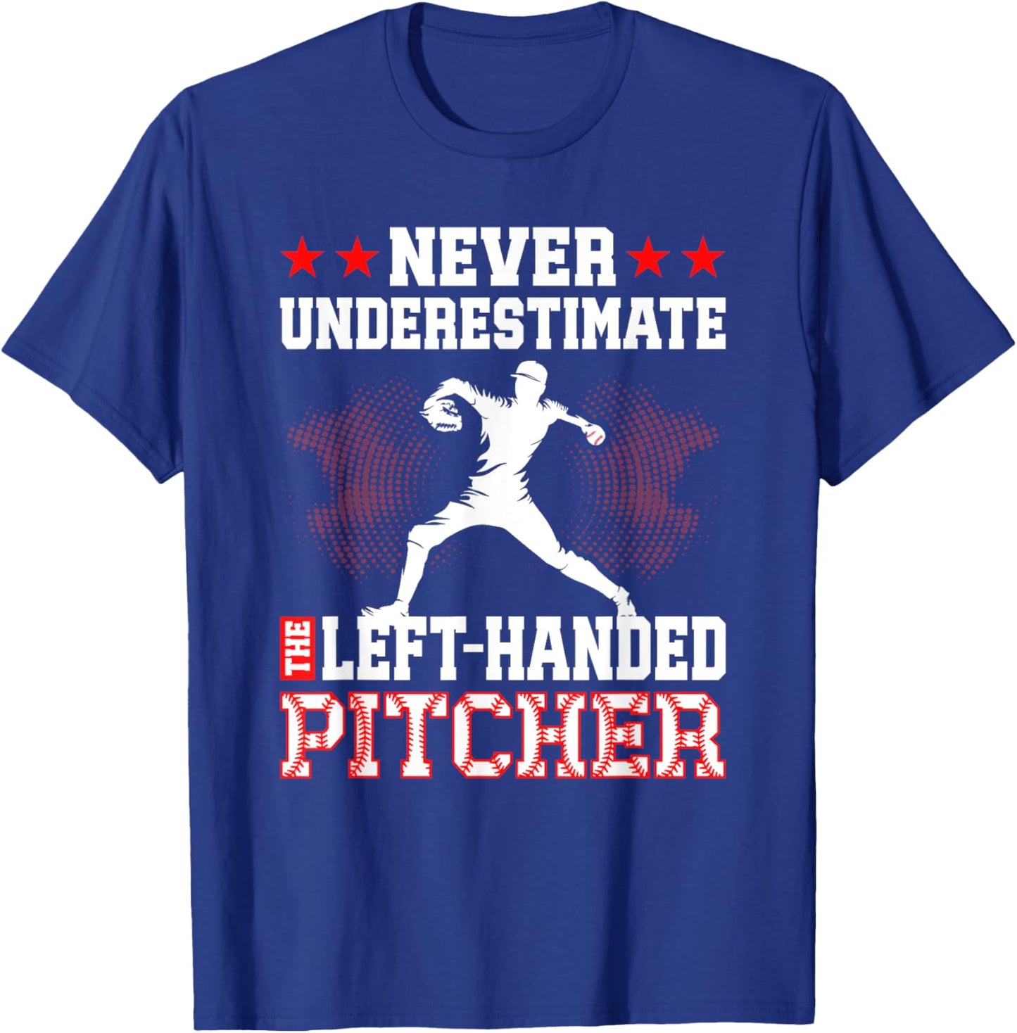 Baseball Left-Handed Pitcher T-Shirt - T-Shirt | Royal
