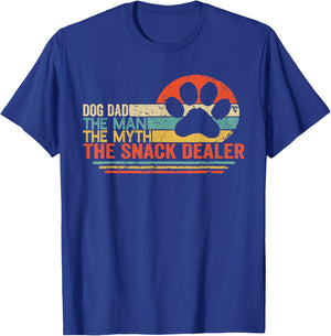 Vintage Dog Dad The Man The Myth Snack Dealer Father Day T-Shirt - T-Shirt | Royal
