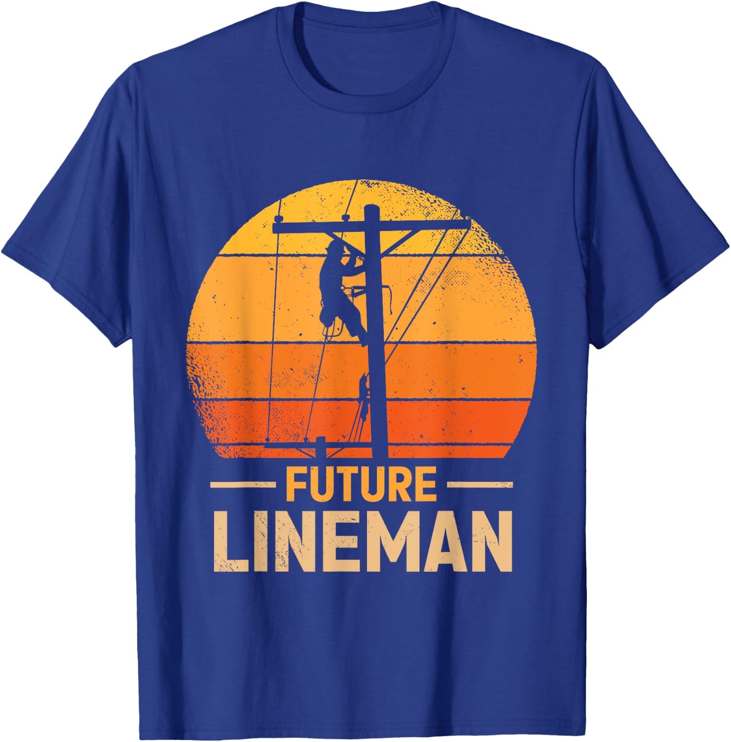 Funny Future Lineman Costume Lineworker Electrical Lineman T-Shirt - T-Shirt | Royal