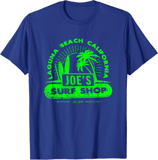 Joe's Surf Vintage Beach Green Logo Graphic T-Shirt - T-Shirt | Royal
